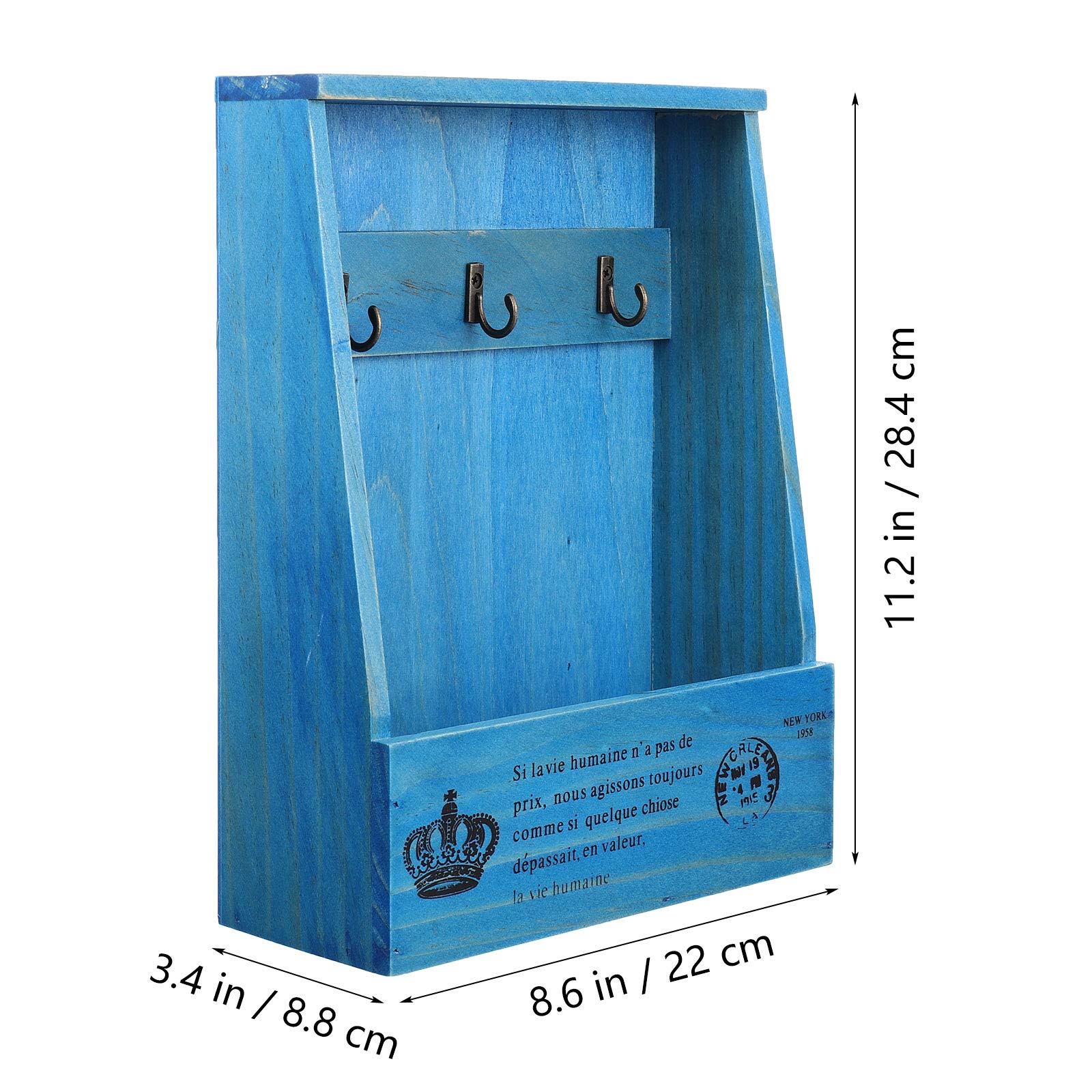 BESPORTBLE Wall Mount Key Holder - Hanging Key Storage Box with Hooks for Home, Office & Entryway Organization - Durable Key Case & Container for Keys, Mail & Small Essentials