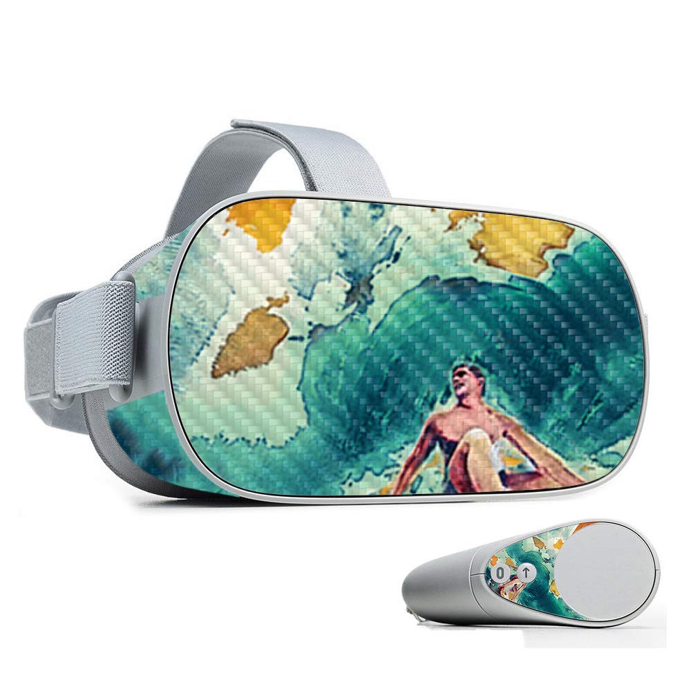 Premium Carbon Fiber Skin for Oculus Go - Acid Surf Design | Protective & Durable Textured Cover | Easy to Apply & Remove | Made in USA | Perfect for Gaming, VR Entertainment & Device Protection