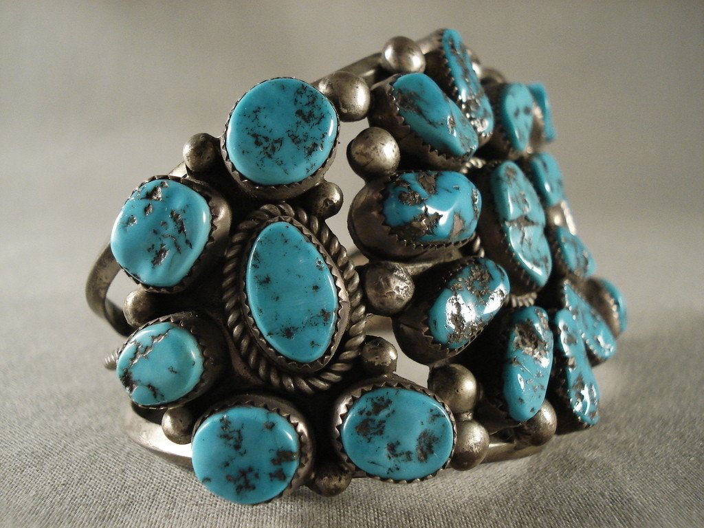 100 Grams Genuine Navajo Turquoise Silver Bracelet - Handmade Native American Jewelry for Women, Boho Style, Perfect for Festivals & Casual Wear
