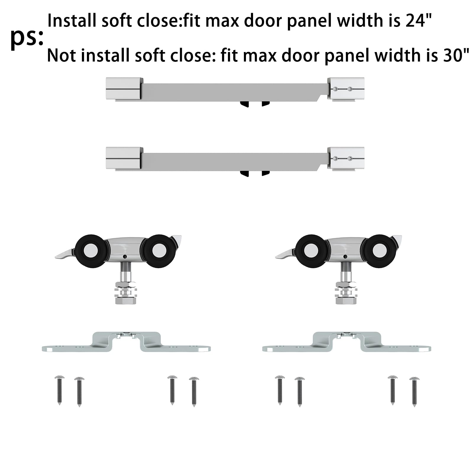 JUBEST 4FT Barn Door Sliding Hardware Track Kit - Heavy Duty Aluminum Alloy Box Rail System for Low Clearance Hidden Sliding Doors - Black Finish - Perfect for Bedroom, Closet, Pantry & Interior Door Installation