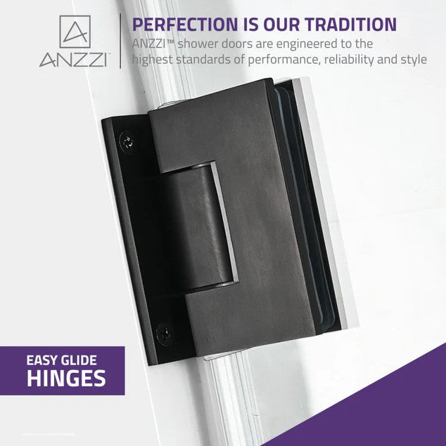 Anzzi SD AZ8075 02MB Passion Frameless Hinged Shower Door - 30