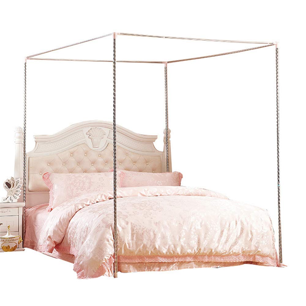 **Stainless Steel Canopy Mosquito Net with Frame - 4 Corner Bed Post Bracket for Twin, Full, Queen, King & California King Size Beds (25mm, 1×2m) - Perfect for Outdoor Camping, Bedroom Decor & Travel**