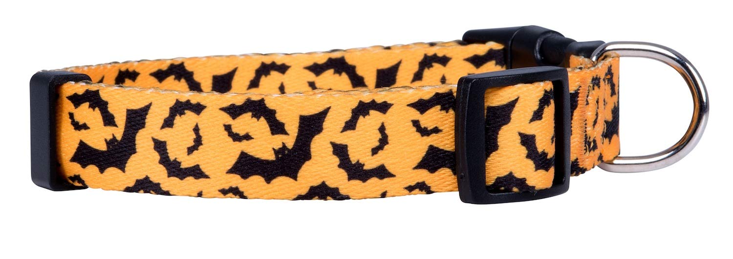 Native Pup Halloween Dog Collar with Bat Design - Adjustable Small Pet Collar for Costume Parties & Spooky Night Walks