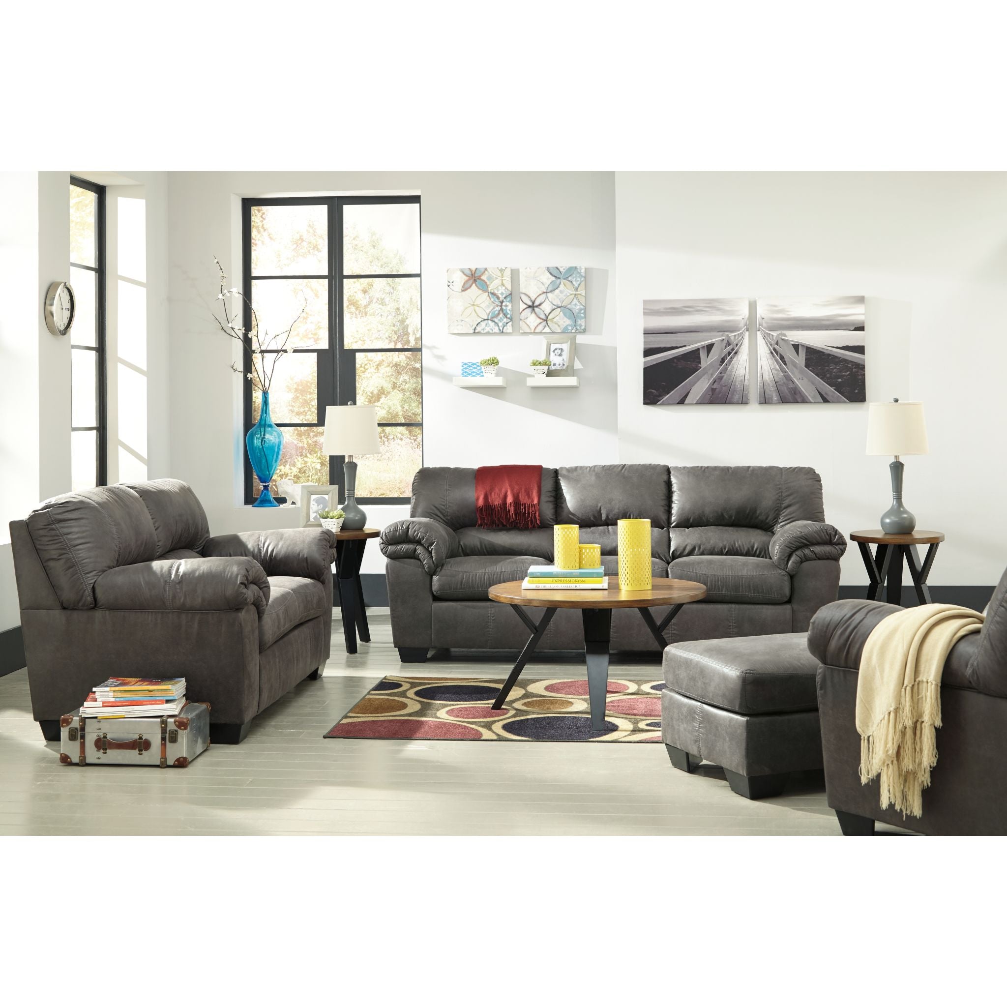 Bladen Chair - Modern Slate Gray Accent Chair for Living Room, Bedroom & Office - Comfortable Upholstered Armchair with Sturdy Metal Legs - Perfect for Reading, Relaxing & Home Decor