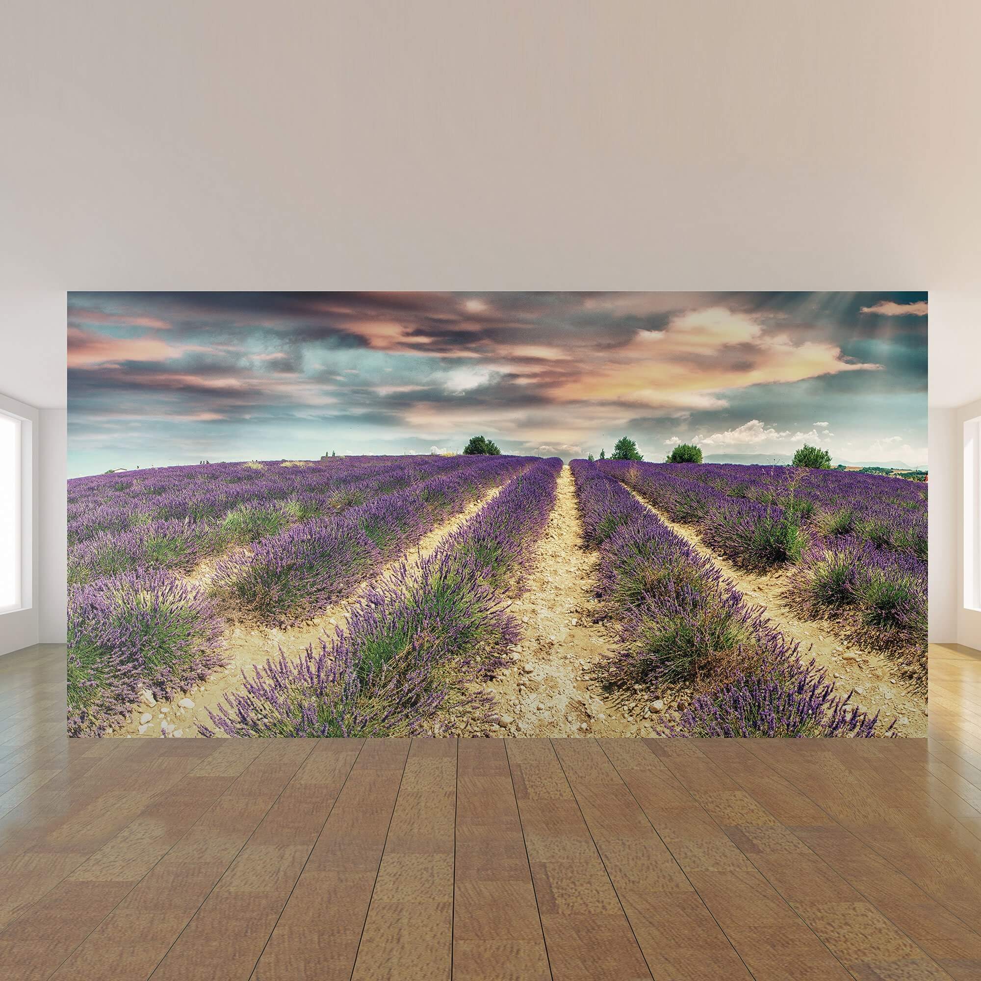 Purple and Gold Floral Peel and Stick Removable Wallpaper Mural - Self-Adhesive Decorative Wall Art for Bedroom, Living Room, Nursery & Office Decor