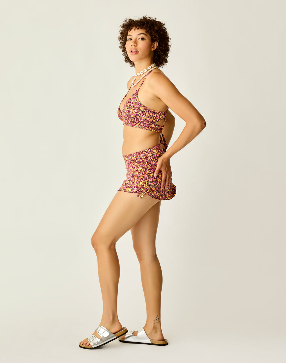 Hoku Swim Skirt for Women - Floral Print Swimwear Cover Up with Built-in Shorts | Perfect for Beach, Pool, and Vacation Wear