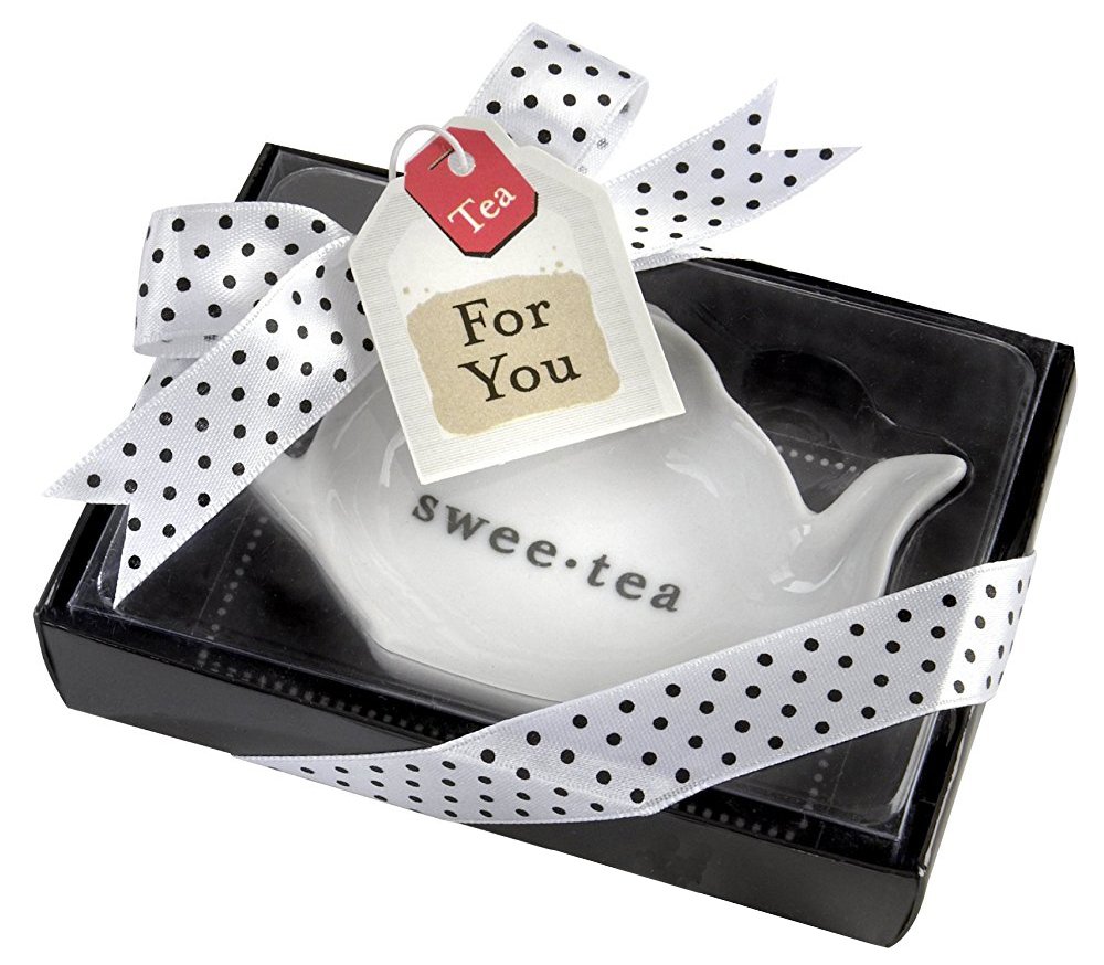 Premium Ceramic Tea Bag Holder with Serving Tray - Elegant Tea Storage Organizer (Set of 96) - Perfect for Tea Parties, Restaurants & Gift Giving