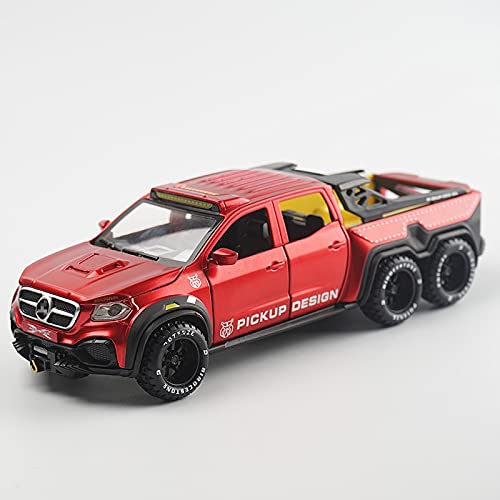 128 Scale Alloy Metal Pull Back Toy Pickup Truck with Sound & Light - Realistic Simulation Car Model for Boys - Green Miniature Vehicle for Play, Collection & Gifts