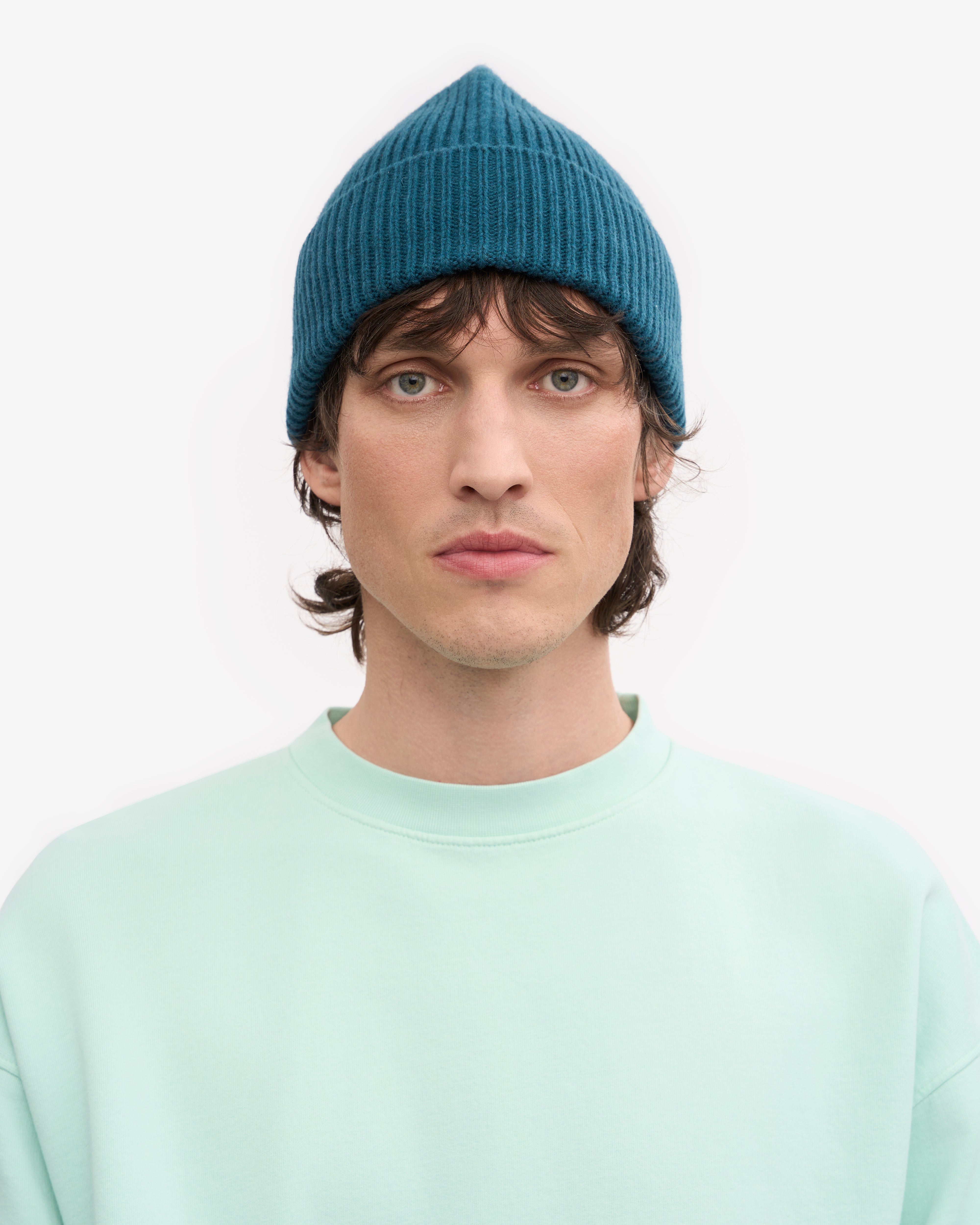 Premium Merino Wool Beanie for Men & Women - Soft Warm Winter Hat in Ocean Green - Ideal for Skiing, Hiking & Outdoor Activities