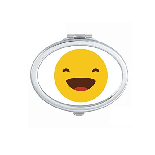 DIYthinker Yellow Smiley Face Cartoon Mirror - Portable Folding Double-Sided Makeup Mirror for Travel, Home & Vanity (Cute Handheld Compact Mirror)