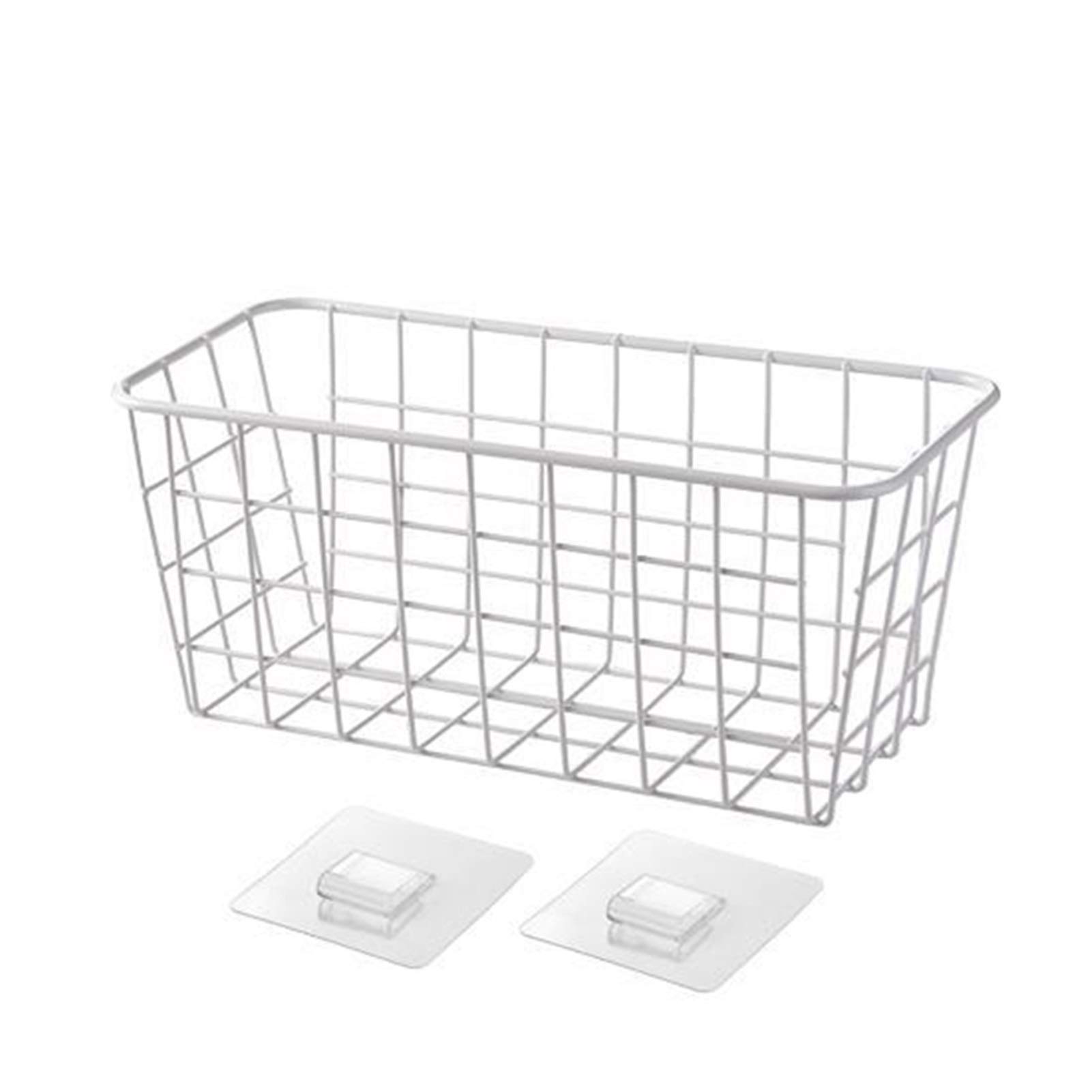 LJSF Metal Grid Wall Mounted Shelf - Bathroom & Kitchen Storage Organizer with Suction Cups | Space-Saving Shower Shelf, Cosmetic Organizer & Home Decor | Perfect for Small Bathrooms, Apartments & Kitchen Countertop Organization