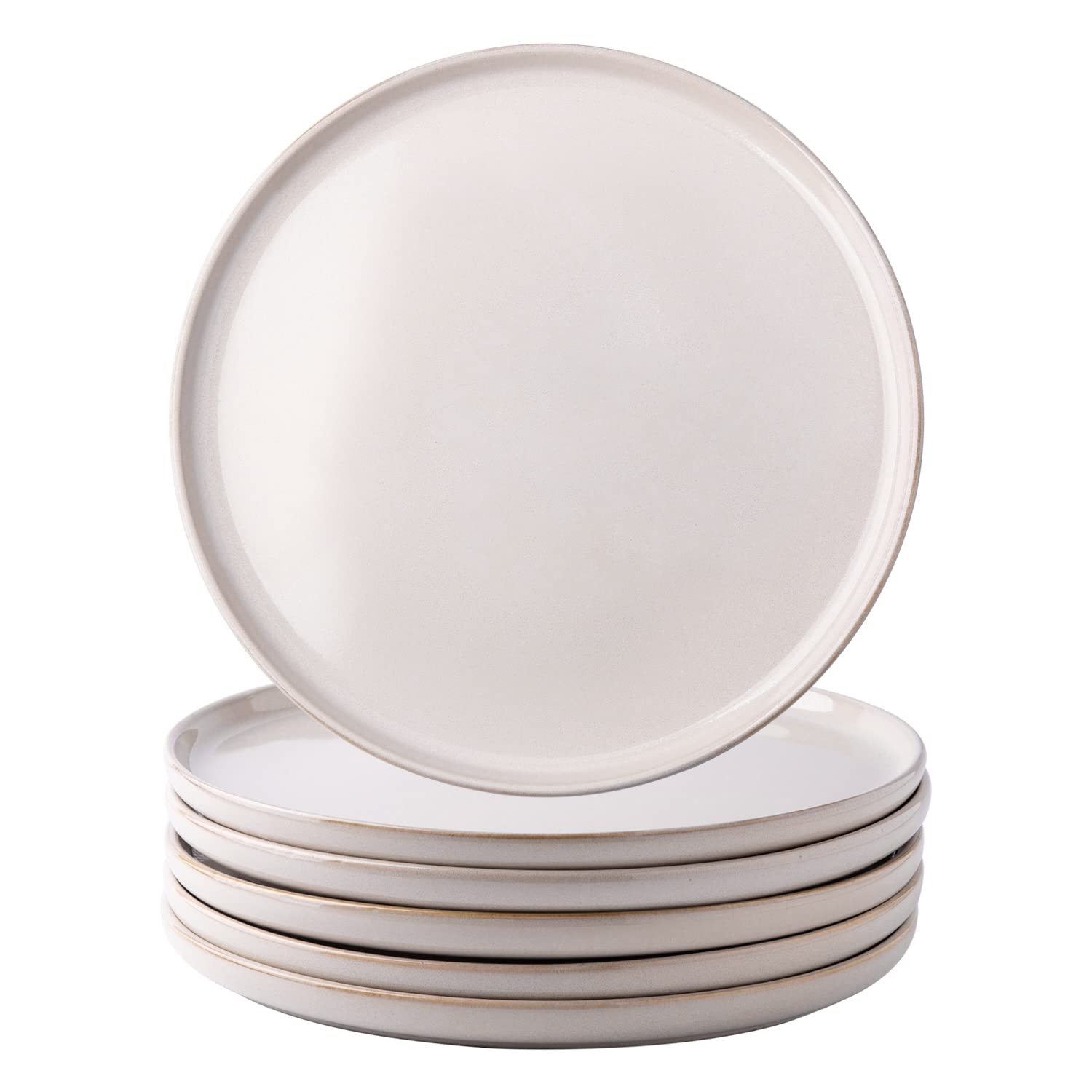 AmorArc 6-Piece 8.5 Inch Ceramic Dinner Plates Set - Reactive Glaze Stoneware for Appetizers, Salads & Desserts - Microwave & Dishwasher Safe, Scratch Resistant - Perfect for Everyday Dining, Entertaining & Restaurant Use