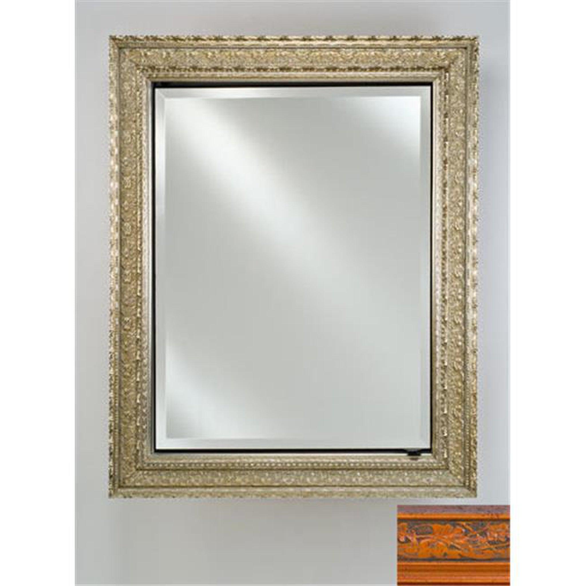 Afina Signature 24x30 Inch Mahogany Recessed Medicine Cabinet with Beveled Mirror - Reversible Hinged Single Door Bathroom Storage - Perfect for Bathroom, Vanity & Powder Room Organization