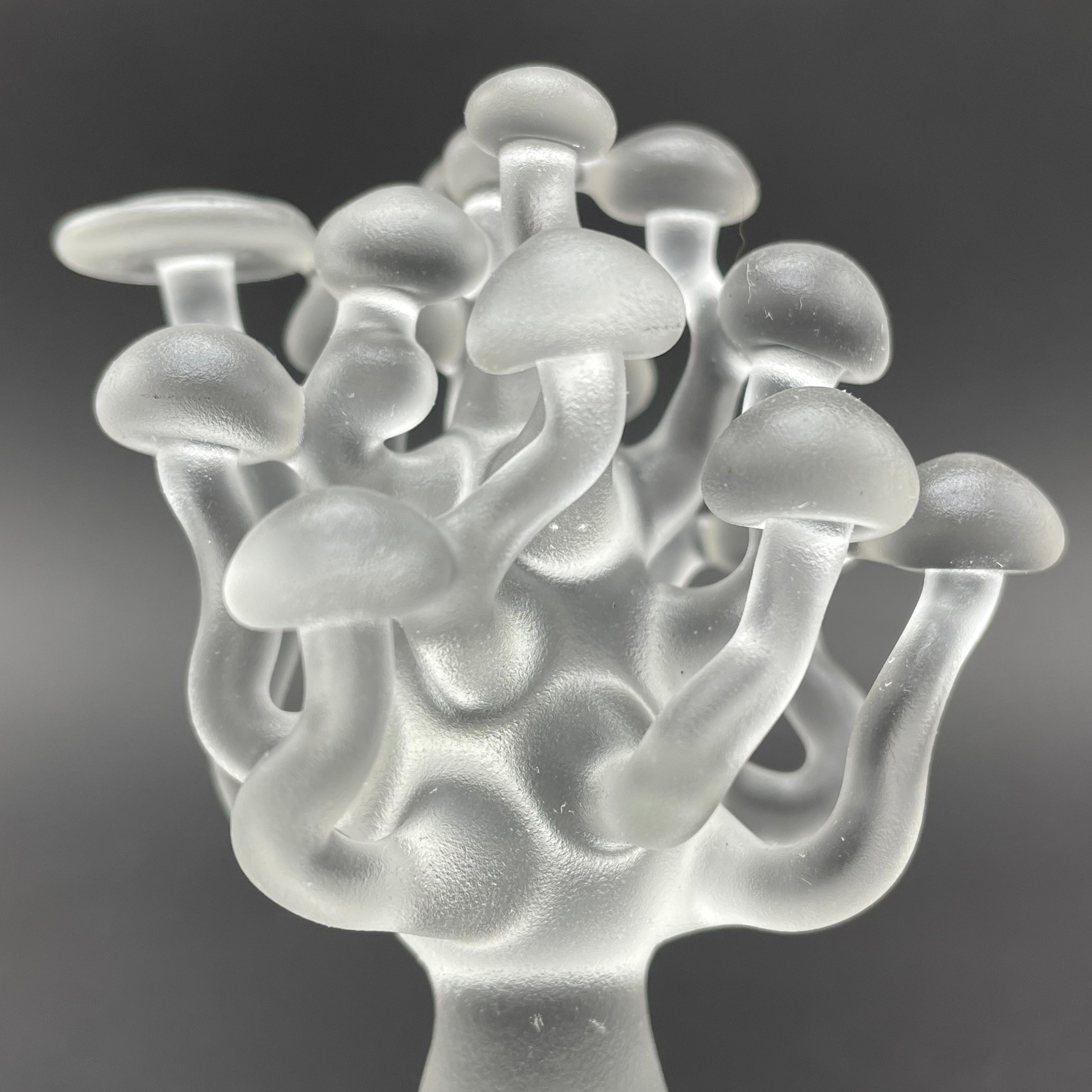 Handmade Small Glass Mushroom Sculpture - Decorative Art Piece for Home, Office & Garden Decor - Perfect for Tabletop, Shelf & Outdoor Display