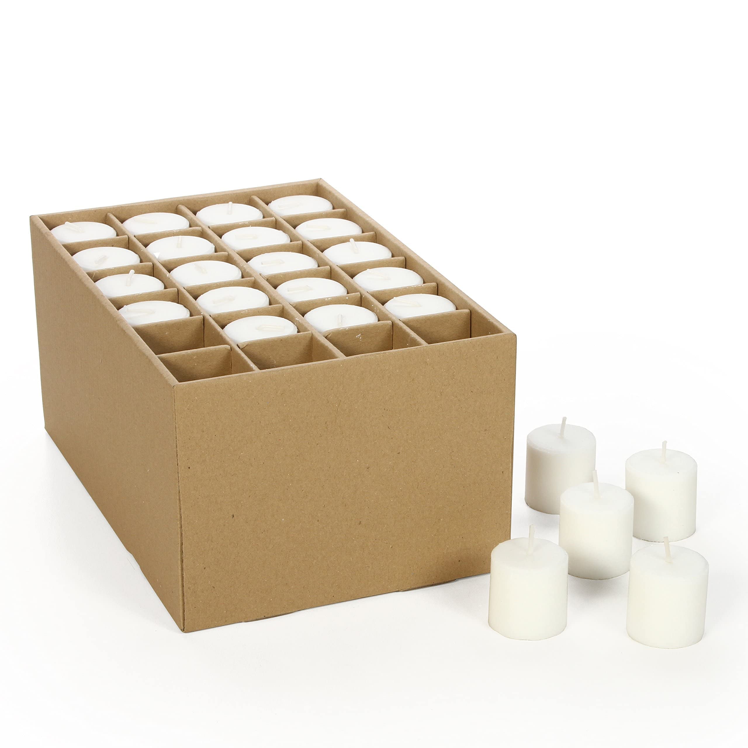 Hosley’s 72-Pack White Unscented Votive Candles & 4-Piece Clear Glass Tealight Holders (3.78 Inch Diameter) – Perfect for Weddings, Parties, Home Decor, and Romantic Ambiance