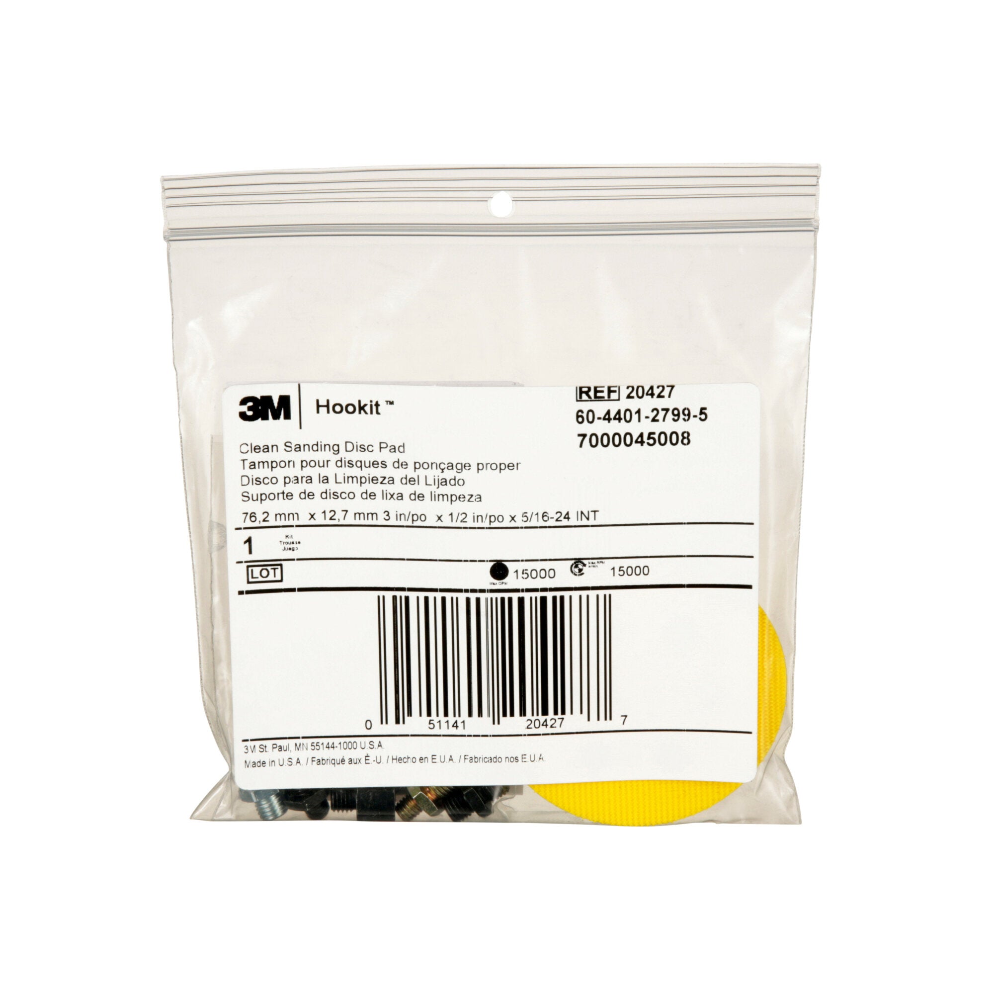 3M 20427 Clean Sanding Disc Pad Kit - 3 Inch Sanding Discs for Wood, Metal & Auto - Perfect for DIY Projects, Home Renovation & Professional Use