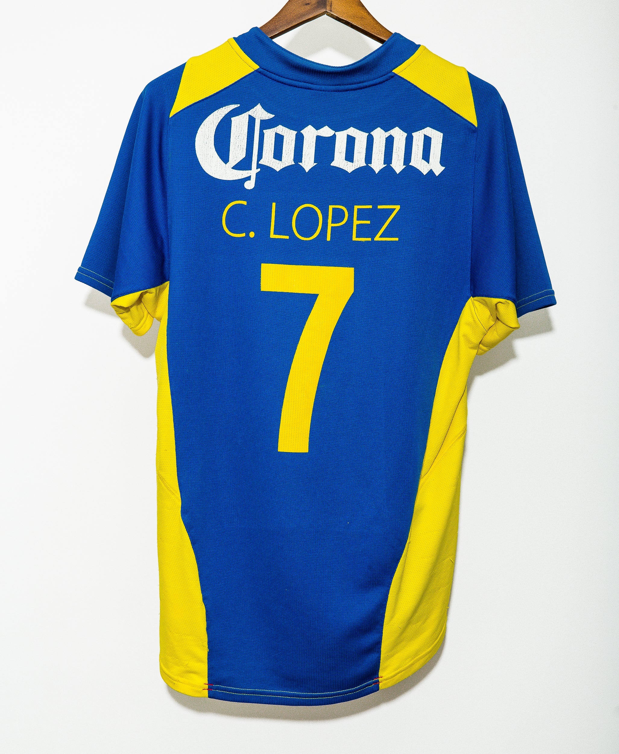 2004-2005 Club America Away Jersey #7 Cuauhtemoc Lopez (Large) - Authentic Soccer Jersey for Fans & Collectors - Perfect for Matchdays & Memorabilia Display