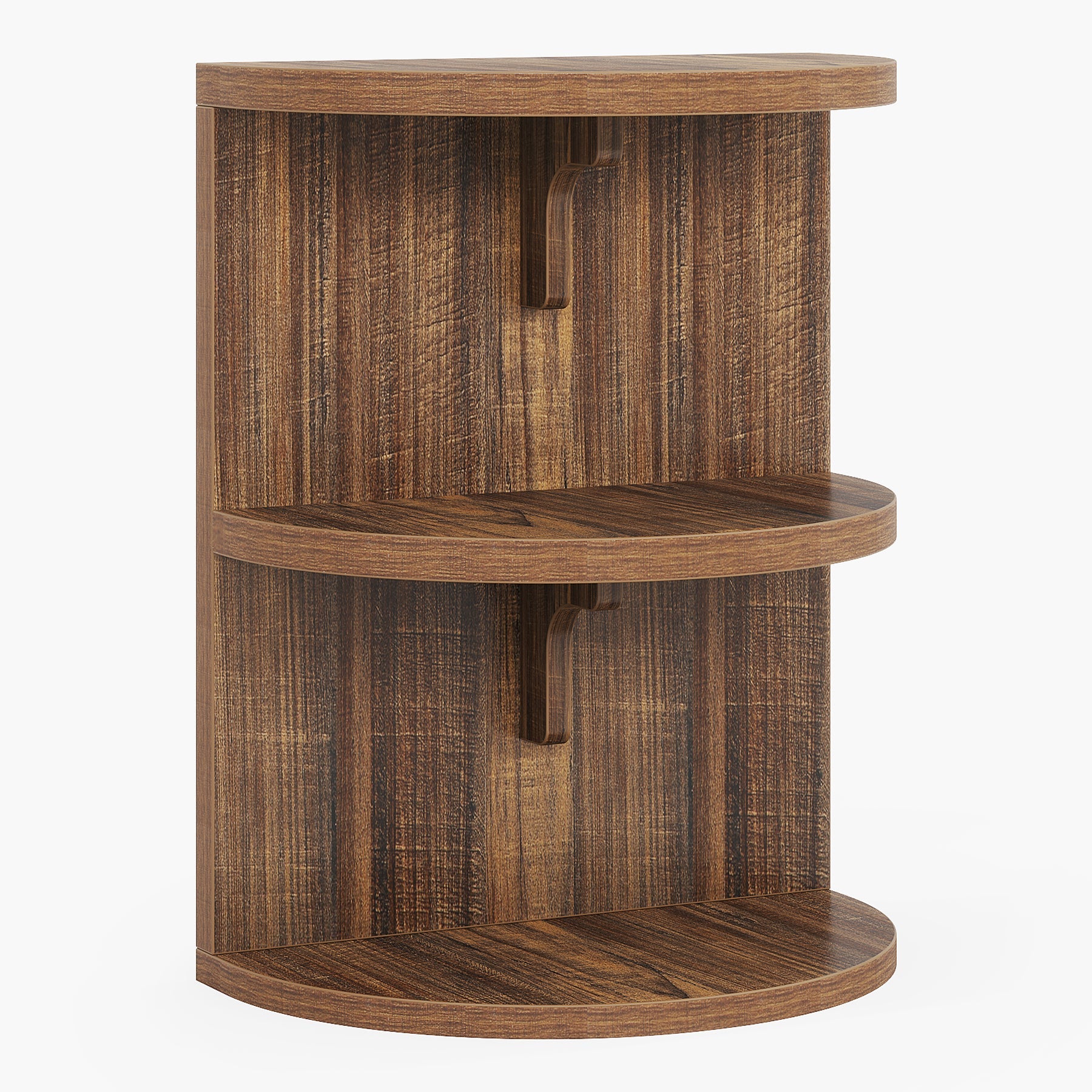 3 Tier Half Round End Table - Semi Circular Side Table for Living Room, Bedroom, or Office - Stylish and Functional Small Space Furniture for Home Decor