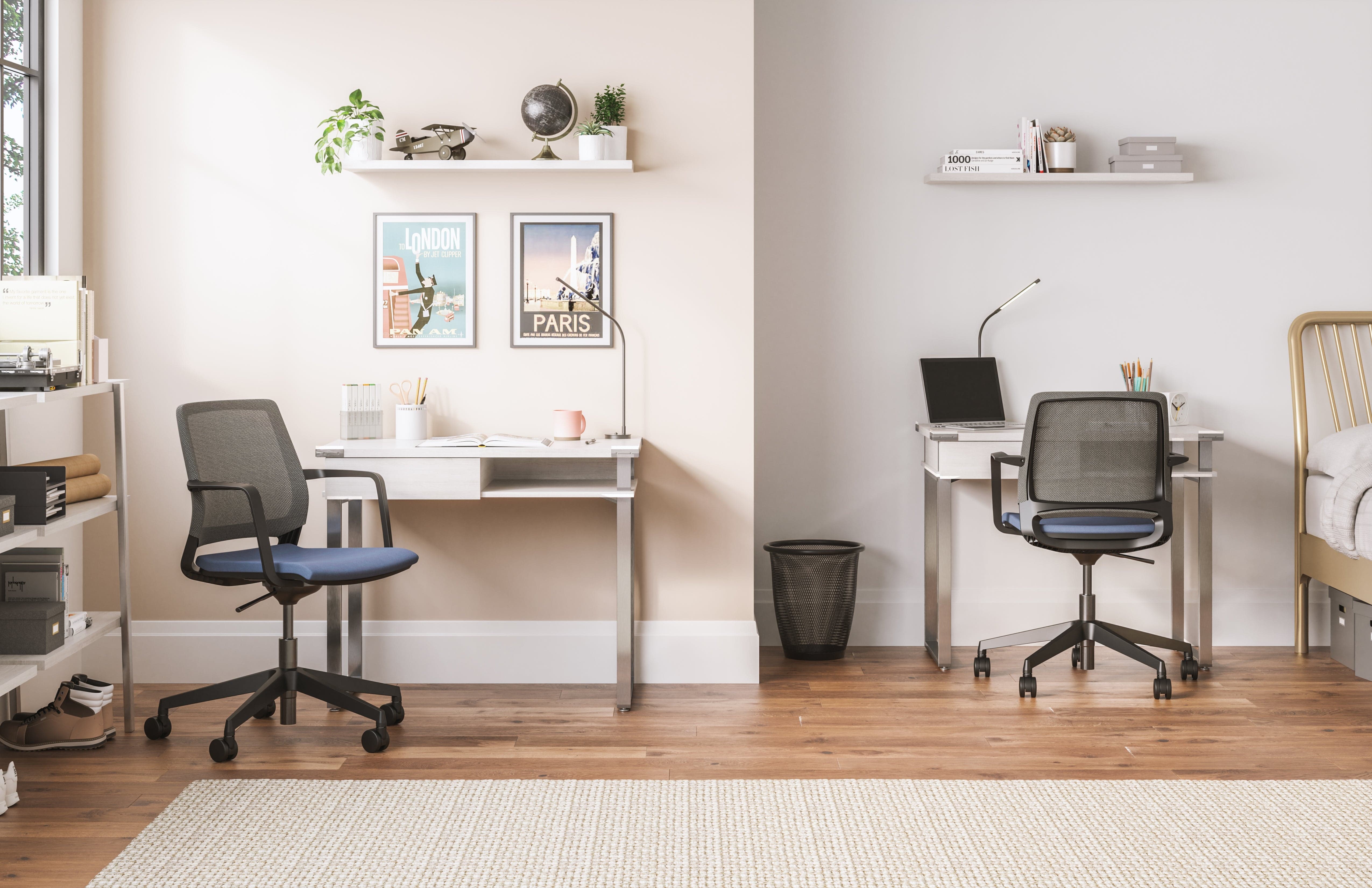 Safco Mirella SOHO Desk with Drawer - Modern Home Office Desk with Storage for Small Spaces, Perfect for Remote Work & Study (Model 5512)