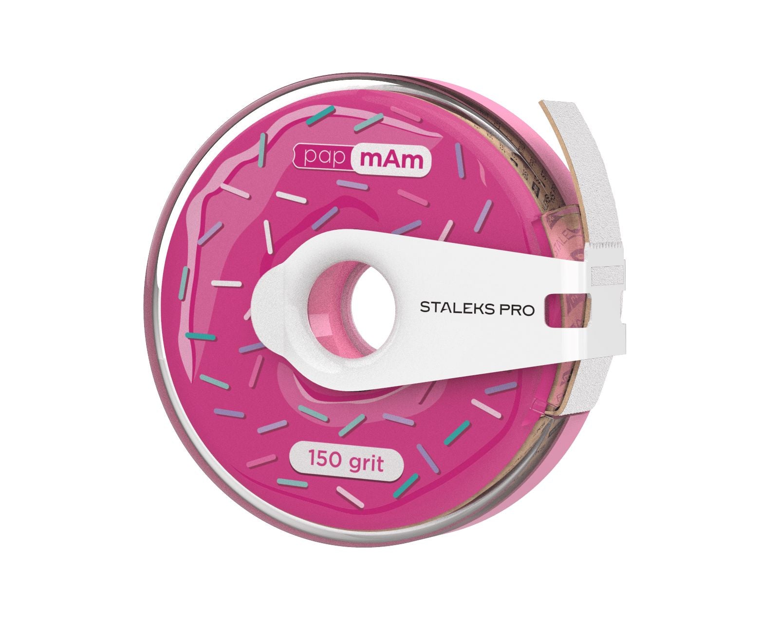 Staleks White Disposable Abrasive Tape 150 Grit in Plastic Case – Perfect for Nail Art, Manicures & Pedicures
