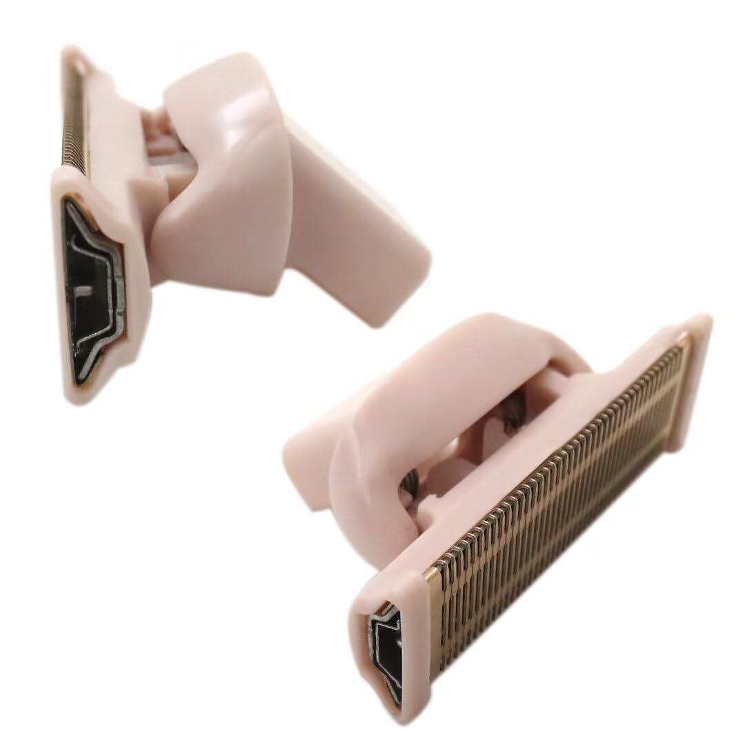 2 Pack Replacement Heads for Finishing Touch Flawless Women's Shaver & Trimmer - Compatible with Rechargeable Lady Shavers - Includes Cleaning Brush by BLUE ELF - Perfect for Smooth Legs, Underarms & Bikini Line