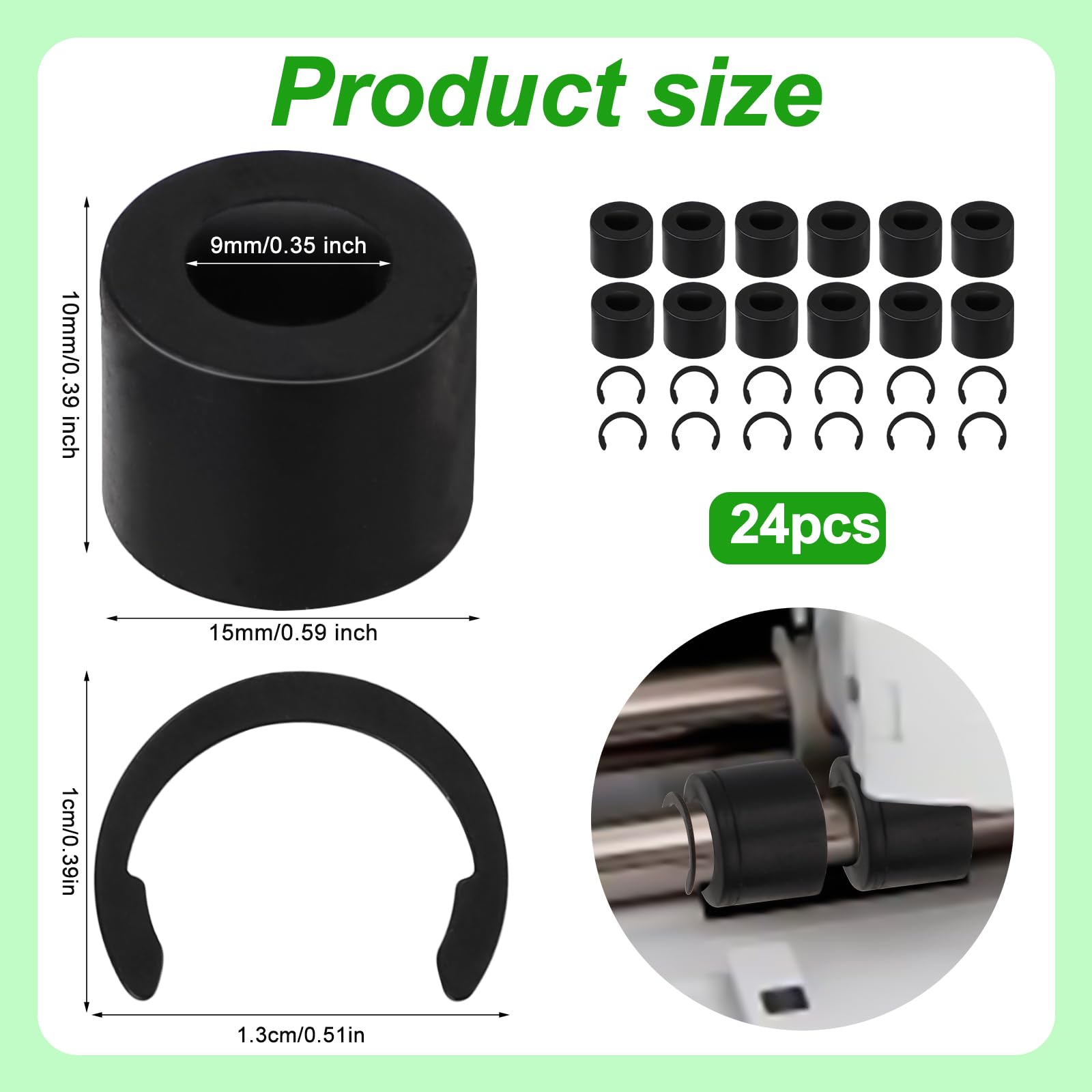 12-Piece Rubber Roller Replacement Set for Cricut Maker - Non-Slip Design with Retaining Clip Rings - Perfect for DIY Crafting, Vinyl Cutting, and Scrapbooking Projects