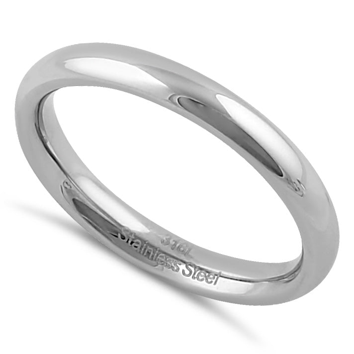 Polished 3mm Stainless Steel Men's Wedding Band Ring - Durable, Hypoallergenic & Comfort Fit for Everyday Wear, Anniversary & Special Occasions