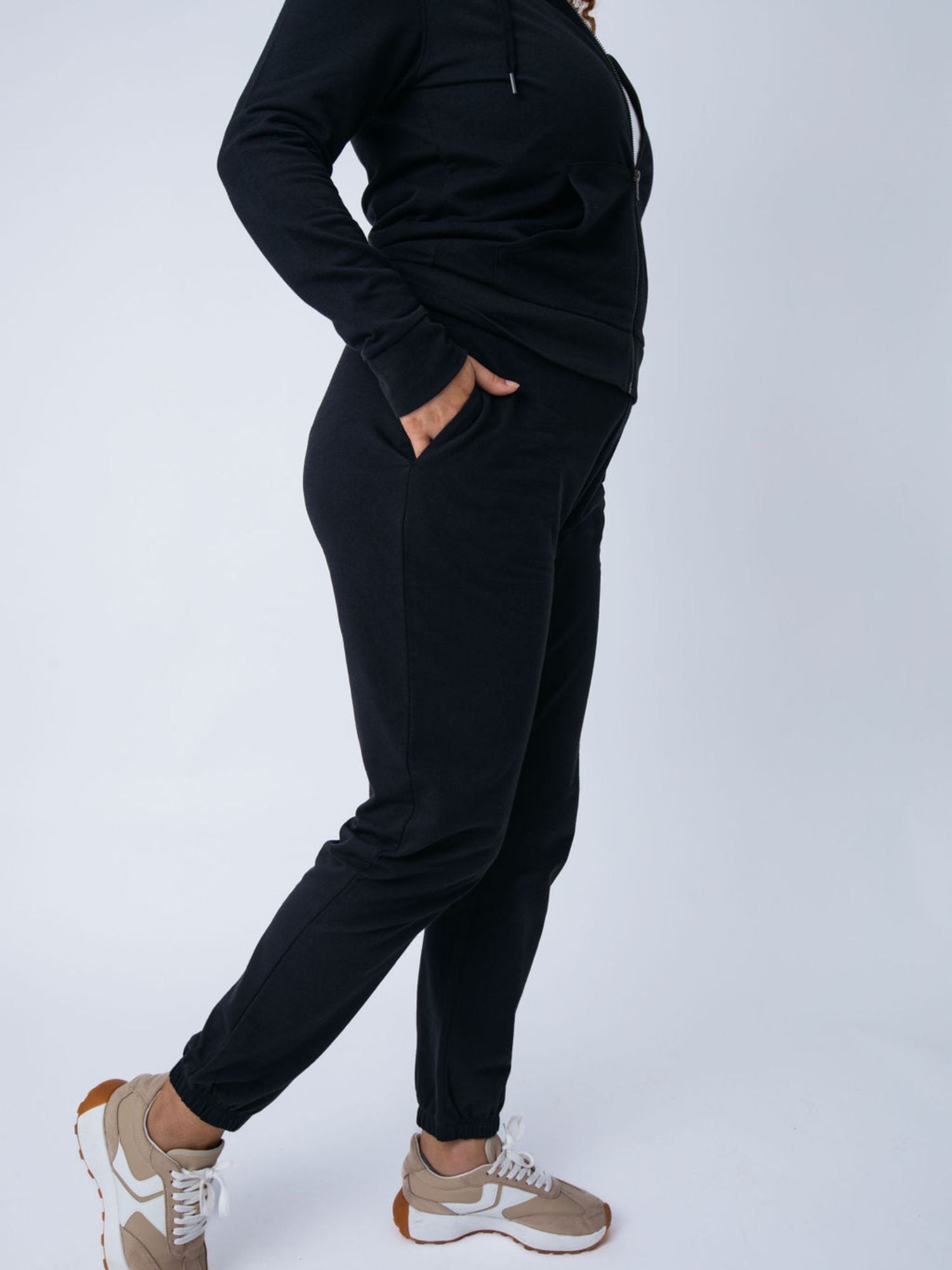 Women's Terry Jogger Pants 2-Pack - Soft Lounge Pants for Women (Black + Odyssey Blue) | Comfortable Workout & Yoga Pants for Running, Travel & Home Relaxation