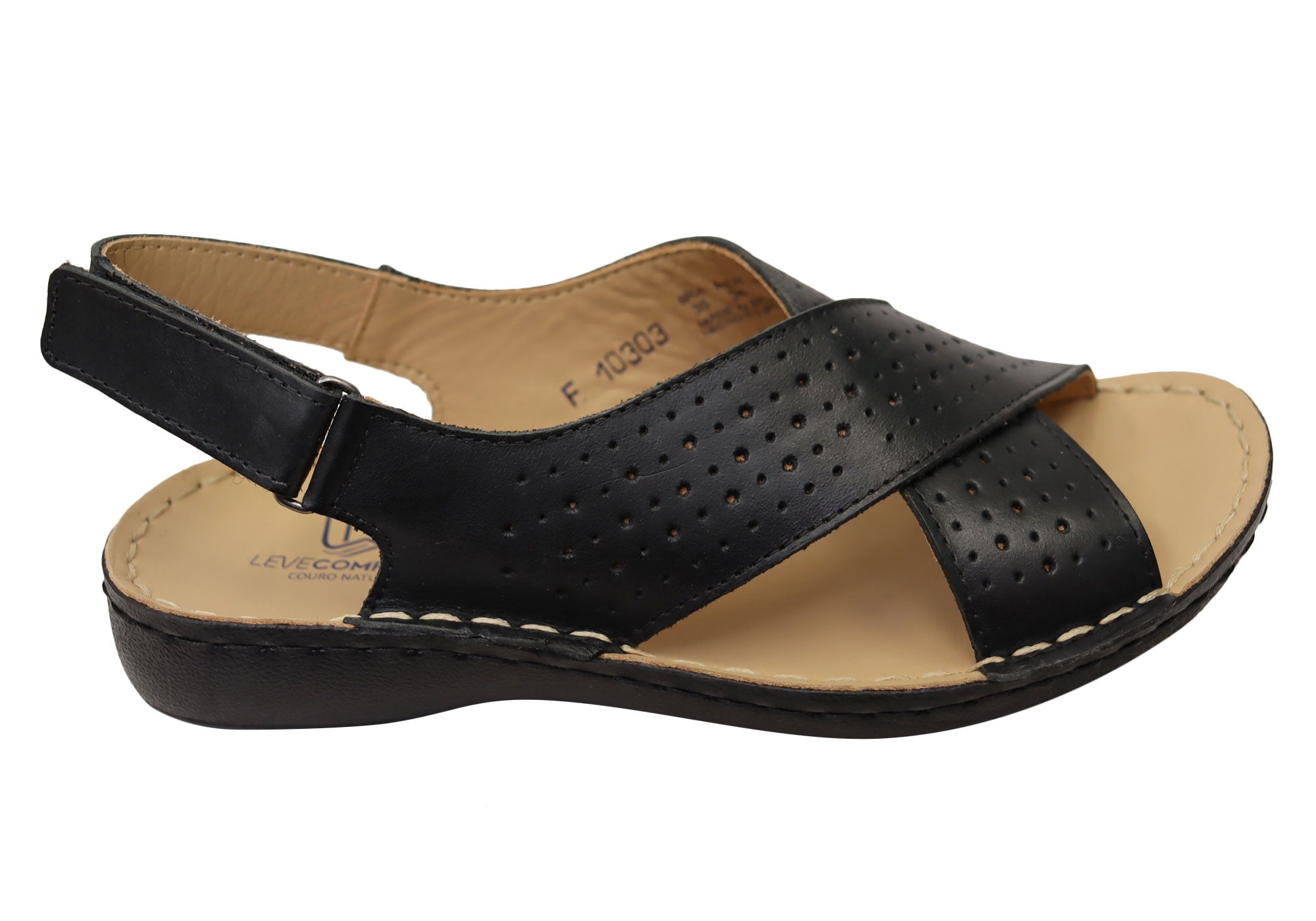 Levecomfort Women's Brazilian Leather Sandals - Comfortable Summer Sandals for Beach, Travel & Casual Wear