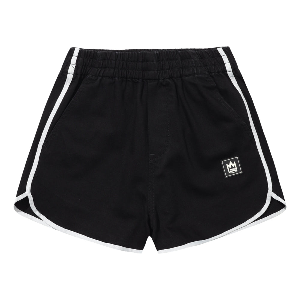 MISHKA W CROWB EMBROIDERED DENIM SHORTS - BLACK DISTRESSED SHORT PANTS FOR WOMEN | CASUAL STREETWEAR, SUMMER OUTFITS & FESTIVAL FASHION
