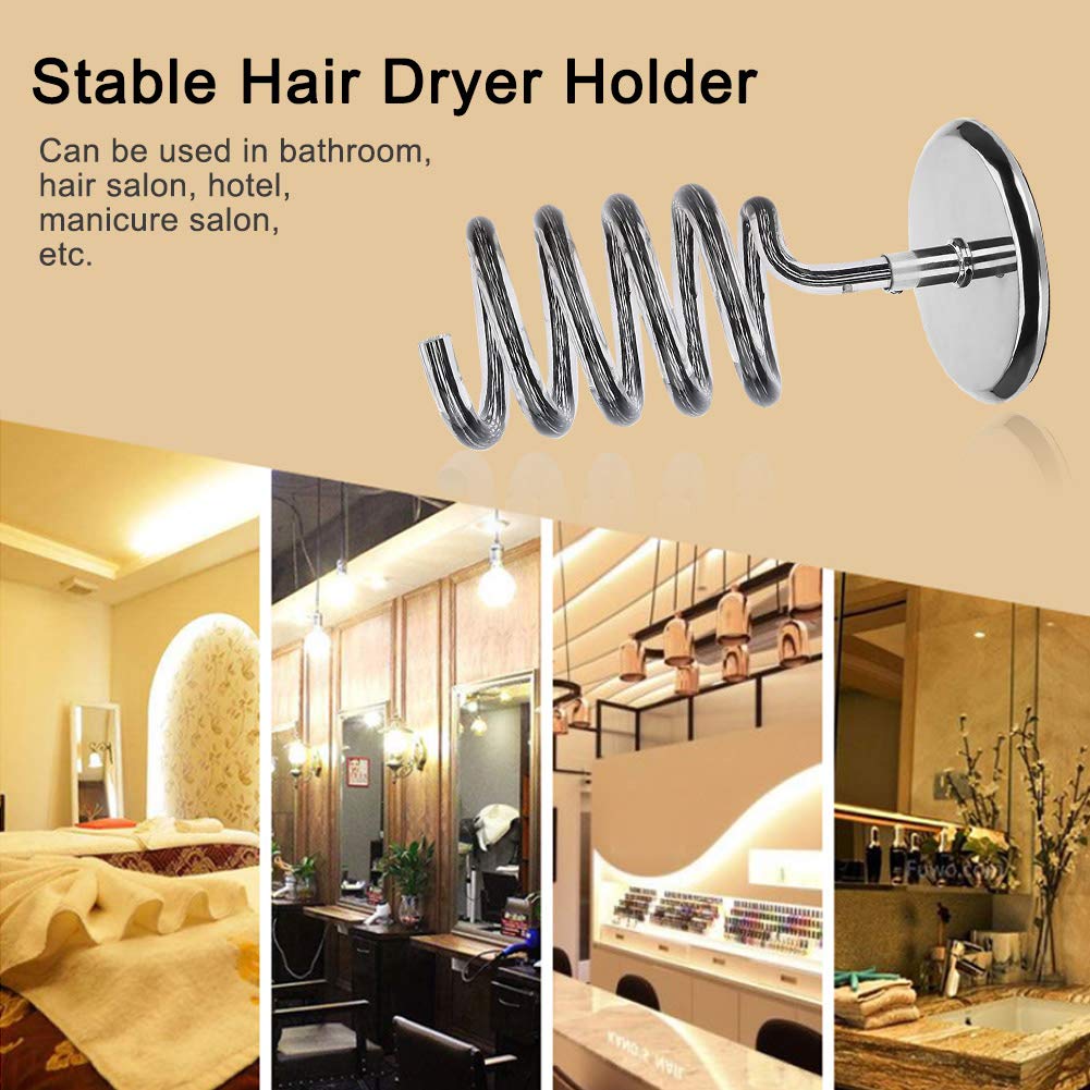 Stainless Steel Hair Dryer Holder with Acrylic Base - Bathroom & Salon Organizer Rack for Hair Dryer Storage - Stable Desktop Stand for Home, Vanity, Dressing Table (Perfect for Small Spaces & Clutter-Free Countertops)