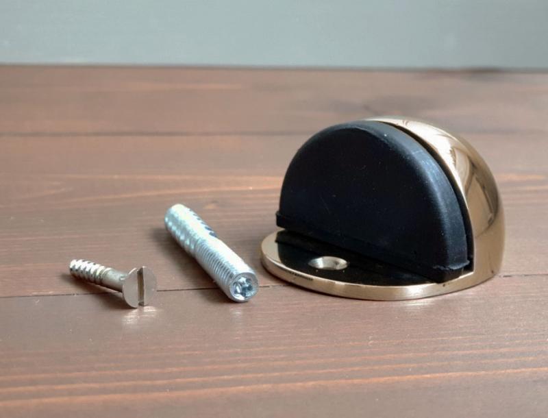 Brass Door Stop with Floor Mount - Heavy Duty Door Stopper for Home, Office & Commercial Use - Prevents Wall Damage & Noise - Ideal for Hardwood Floors & High Traffic Areas