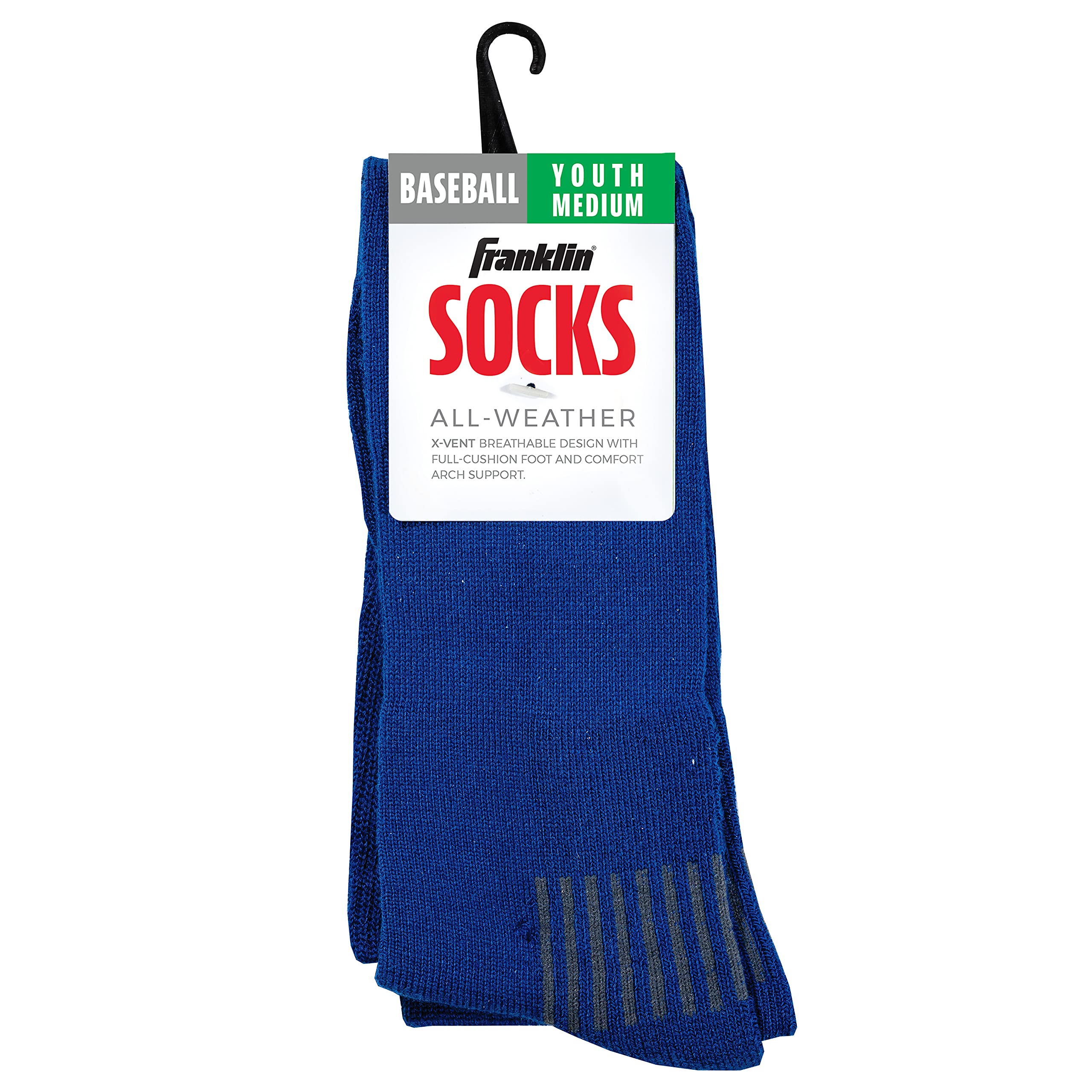 Franklin Sports Youth Baseball & Softball Knee High Socks for Kids - Moisture Wicking Athletic Socks for Boys & Girls - Perfect for Baseball, Softball, Soccer & Sports Training