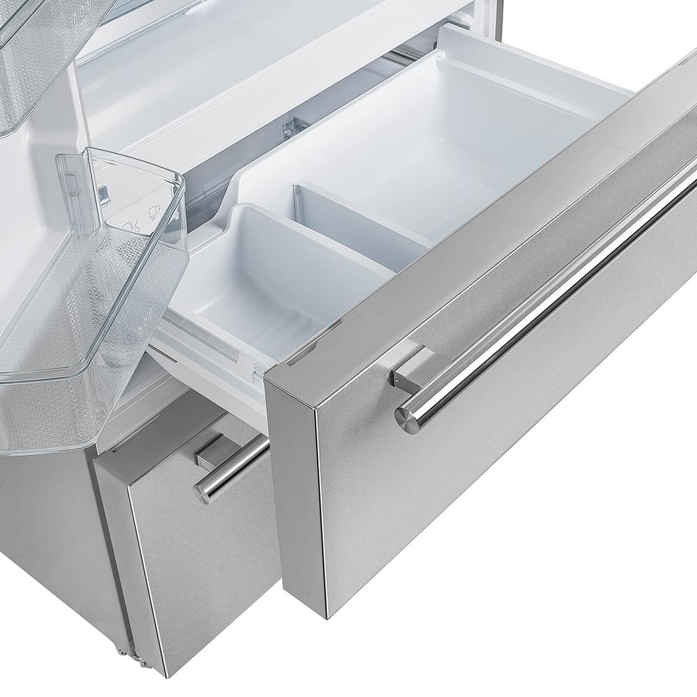 Forno Moena 36 Inch French Door Counter Depth Refrigerator - Stainless Steel FFRBI1820 36SB | Energy Efficient Kitchen Appliance for Modern Homes & Restaurants