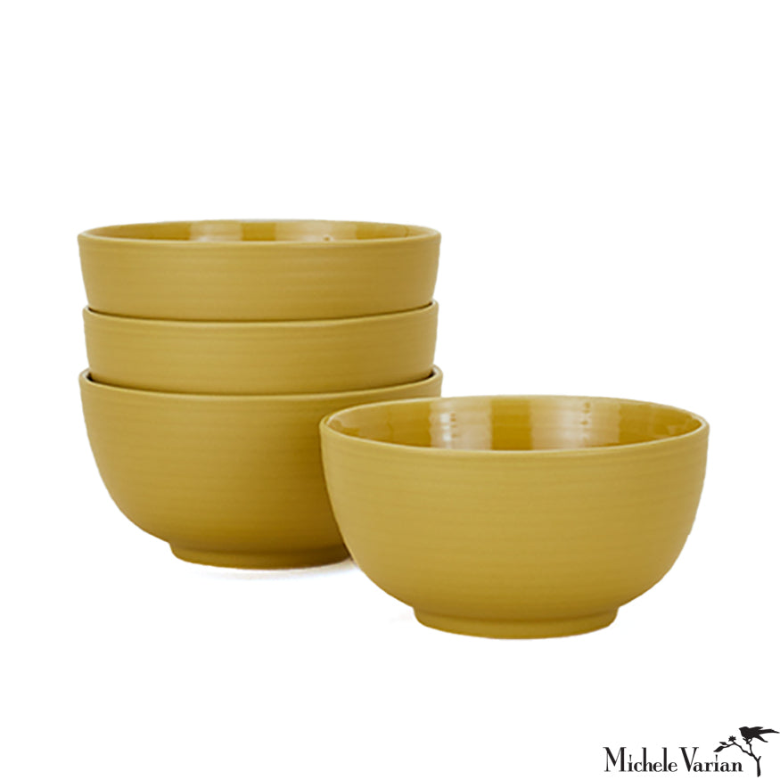 4-Piece Large Mustard Bowls Set - Durable & Stylish Serving Bowls for Salads, Soups, Pasta & Family Dinners - Essential Kitchenware for Home & Restaurant Use