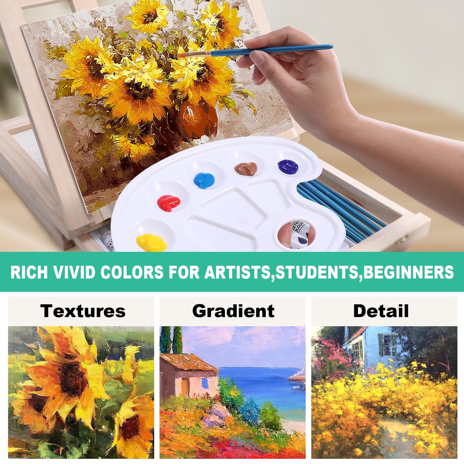 Premium Kids Watercolor Paint Set - 48-Piece Art Supplies Kit for Beginners, Boys & Girls | Drawing, Sketching & Crafting | Perfect Gift for Teens & Young Artists | Ideal for School Projects, DIY Art & Home Creativity
