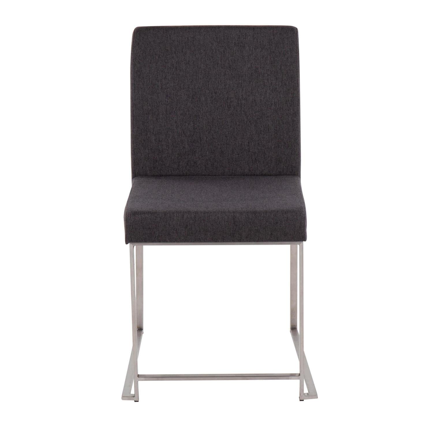 LumiSource High Back Fuji Dining Chair Set of 2 - Modern Upholstered Kitchen Chairs with Comfortable Cushioning for Dining Table | Perfect for Home Restaurants, Breakfast Nooks & Contemporary Dining Rooms