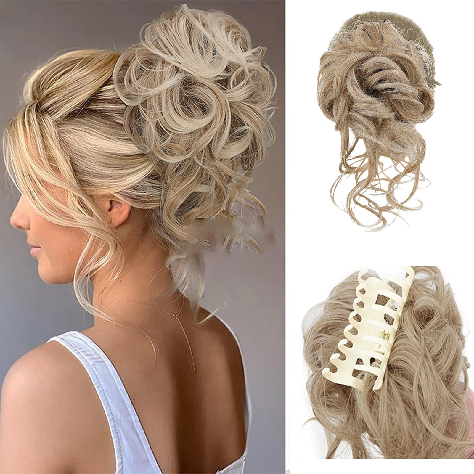 Stylish Wavy Claw Clip for Messy Bun Updo - Hair Accessory for Women | Perfect for Casual, Work & Party Hairstyles