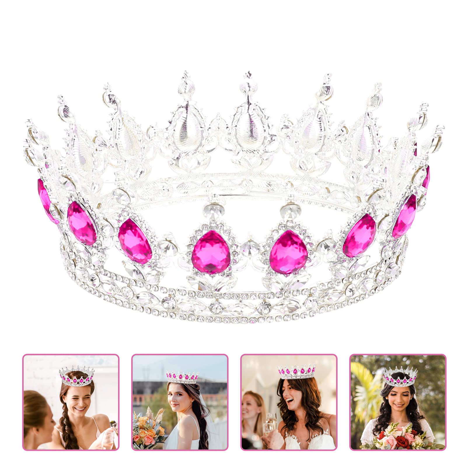 Baroque Rhinestone Tiara Headband for Women & Girls - Elegant Princess Birthday Hair Accessory, Queen Headdress Headwrap - Perfect for Weddings, Parties, Pageants (12.5x12.5cm)
