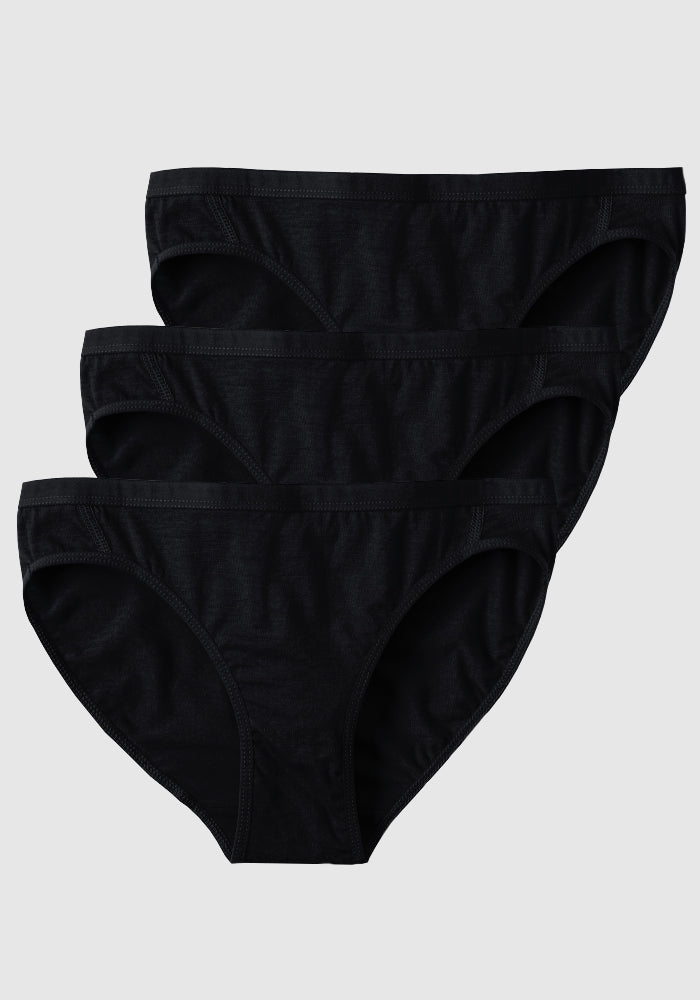 Roxie Bikini Underwear 3-Pack - Black | Comfortable & Sexy Women's Panties for Beach, Pool & Everyday Wear