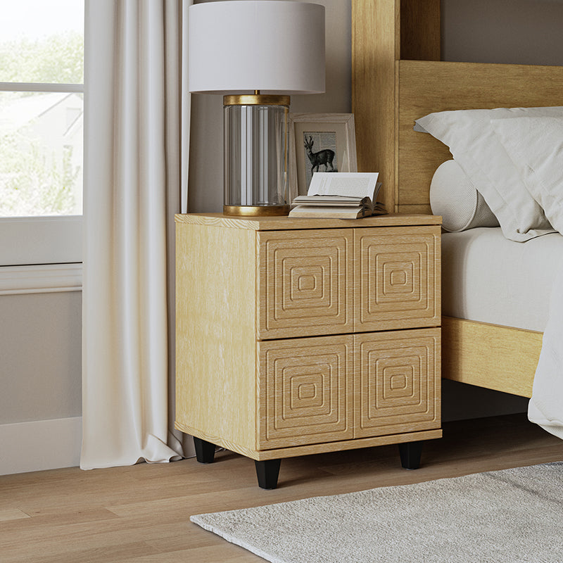 Hugo Contemporary Aesthetic Nightstand with Storage - Modern Bedside Table for Bedroom, Living Room & Office (Multiple Styles Available) - Perfect for Small Spaces, Apartment Decor & Guest Rooms
