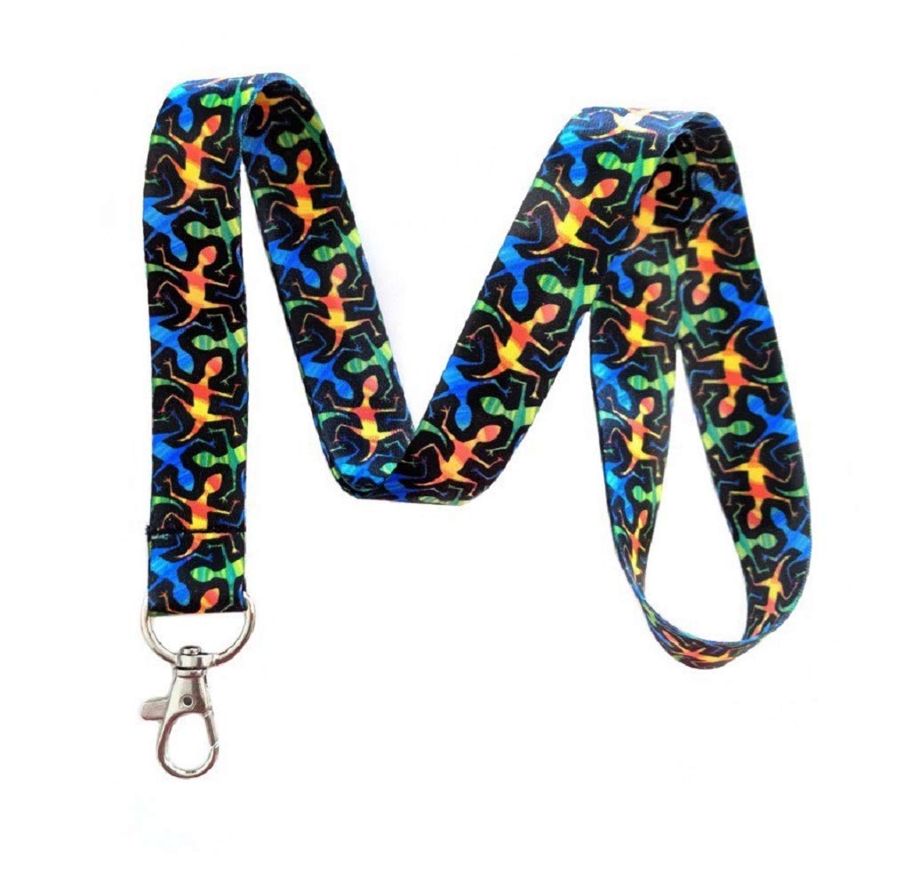 Colorful Wildlife Lanyard Key Chain ID Holder - Lizard Design for Keys, Badges & Cards | Perfect for School, Office & Outdoor Adventures
