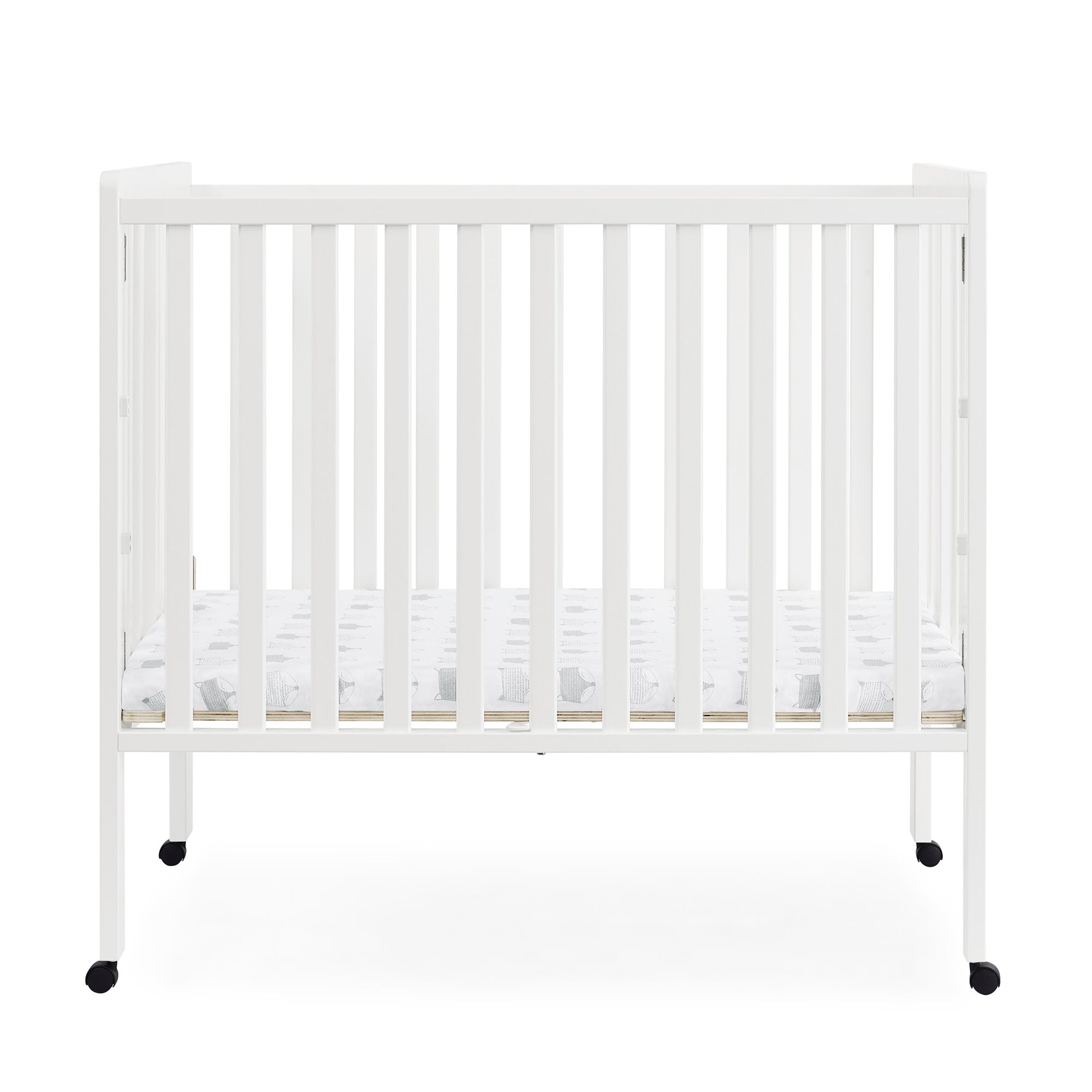 Lee Portable Folding Mini Crib with 1.5 Inch Mattress - Lightweight Travel Crib for Babies & Toddlers - Perfect for Home, Travel, and Daycare Use