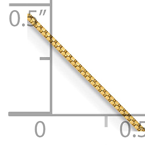 14K Yellow Gold 0.7mm Box Chain Necklace with Spring Ring Lock - 10 Inch | Dainty Anklet, Layering Jewelry & Everyday Elegance for Women