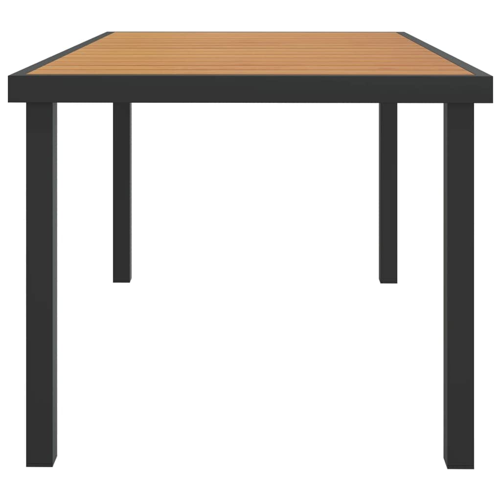 High Table Outdoor Dining Table 55.1x35.4x29.1 Inch Brown Aluminum WPC Pub Table for Patio Backyard Lawn Balcony Poolside Breakfast Kitchen Room Furniture