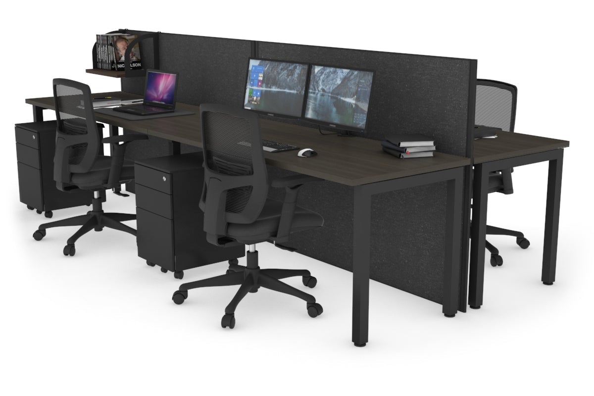 Horizon Quadro 4-Person Office Workstation Bench with Square Legs - 1200L x 700W Dimensions - Perfect for Collaborative Workspaces, Conference Rooms & Open Office Layouts
