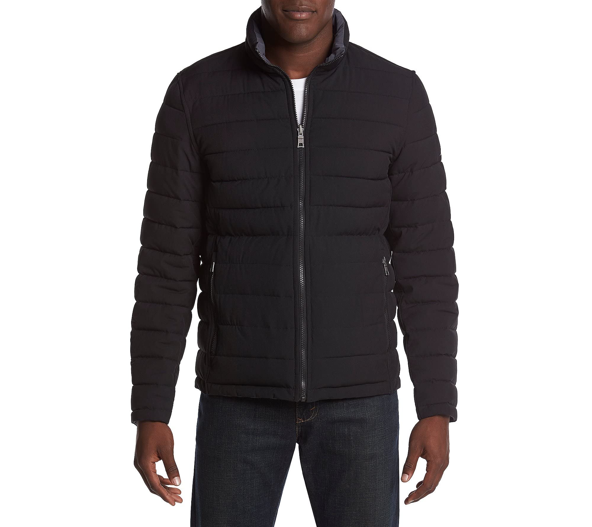 Nautica Men's Stretch Reversible Midweight Puffer Jacket - Windproof & Water Resistant Winter Coat for Outdoor Activities, Travel & Casual Wear