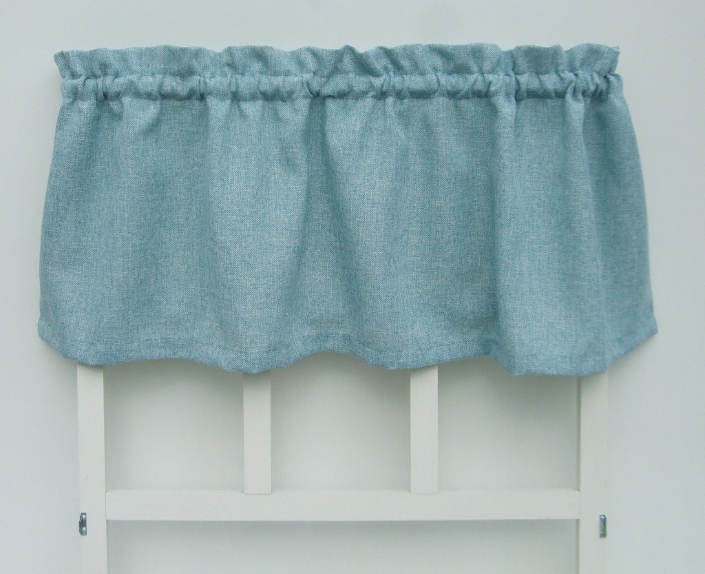 Light Blue & White Blended Window Valance - Elegant Curtain Top Treatment for Living Room, Bedroom & Kitchen Decor