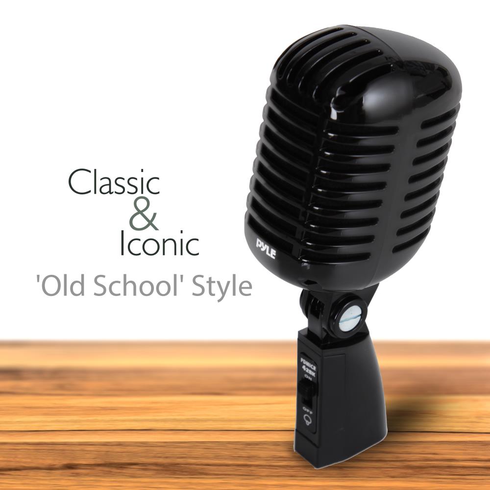 Vintage Retro Microphone - Classic Black Studio Mic for Singing, Recording & Podcasting - Perfect for Home Studios, Karaoke & Voice Overs