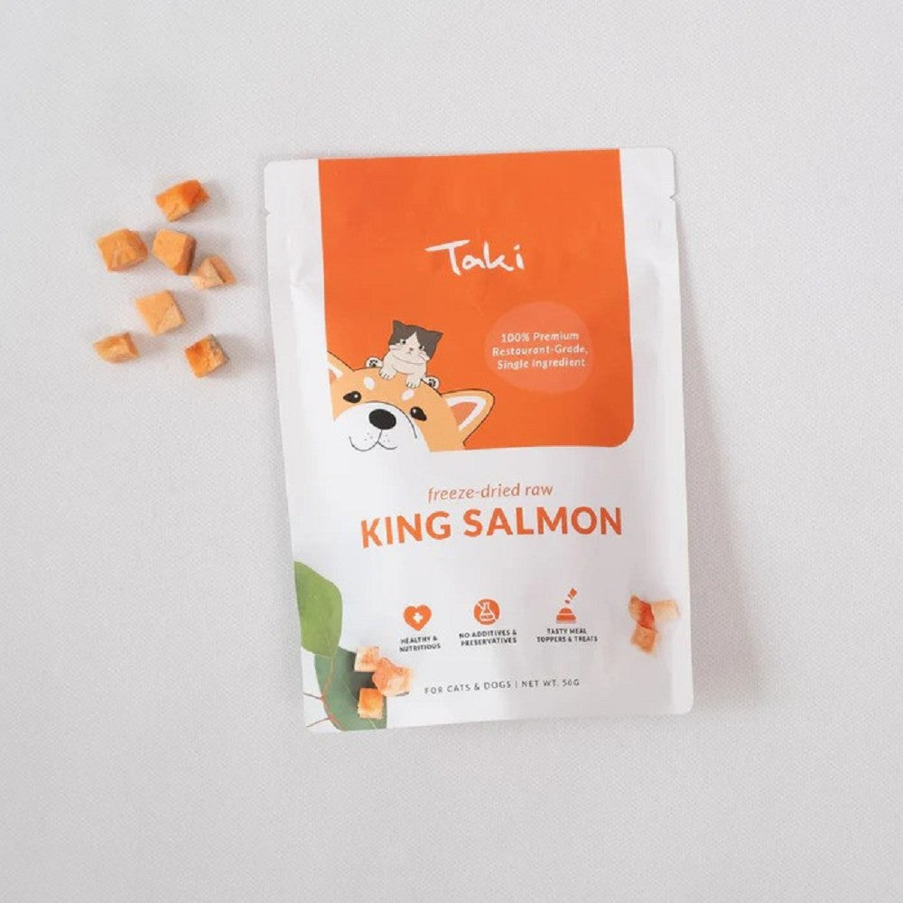 Premium Freeze-Dried King Salmon Dog & Cat Treats - All-Natural, High-Protein Snacks for Training, Rewards & Dental Health - Perfect for Pets with Sensitive Stomachs